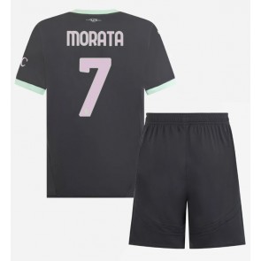 AC Milan Alvaro Morata #7 Rezervni Dres za Dječji 2024-25 Kratak Rukavima (+ kratke hlače)